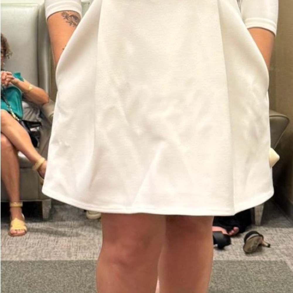 NADINE MERABI KIMBERLY White Dress with Silver Details - Picture 11 of 14